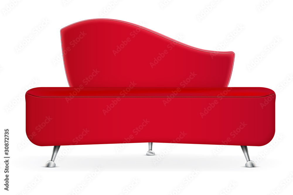 Modern red sofa - vector file Modern red sofa - vector file