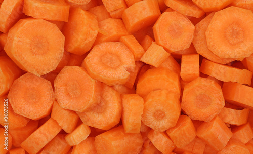 Sliced organic carrots