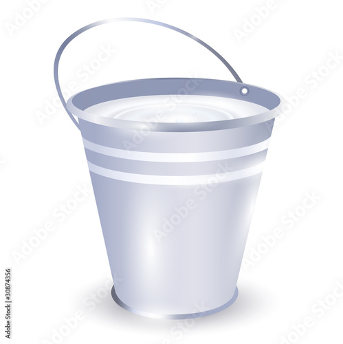 bucket with milk