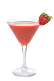 Cocktail with strawberry on a white background