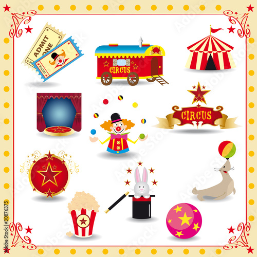 Funy circus icons