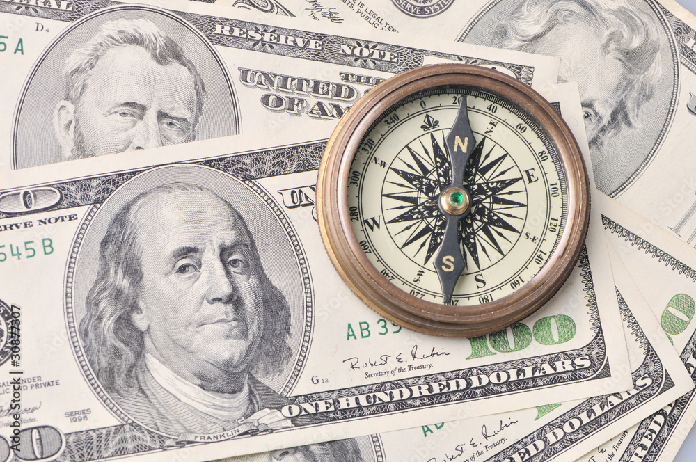 Compass on dollars