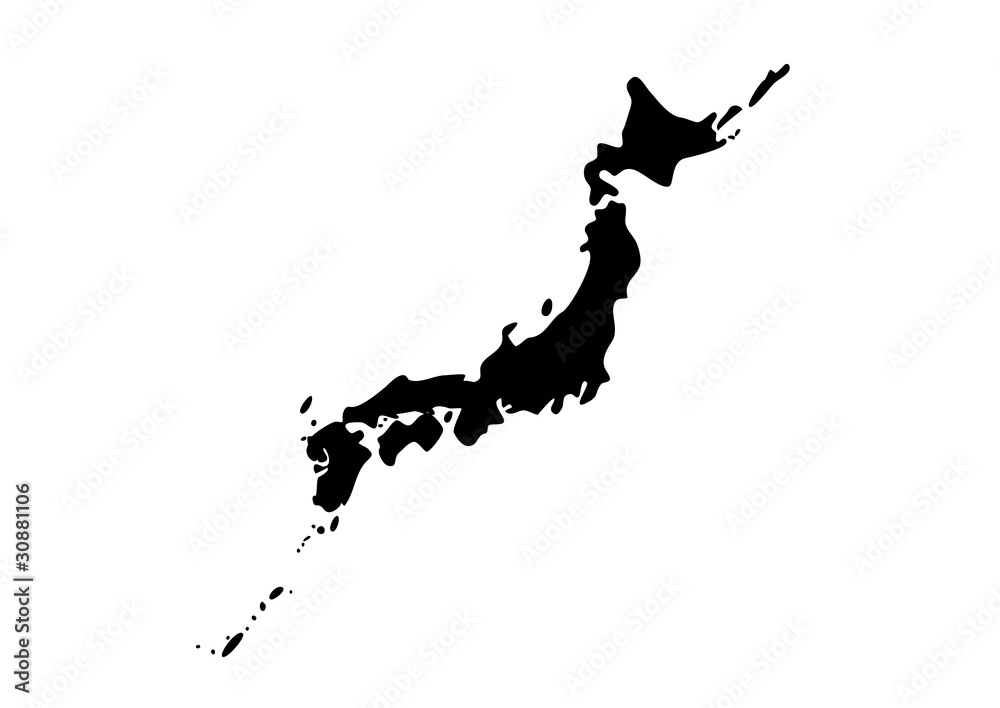 日本地図 モノクロ Stock ベクター Adobe Stock