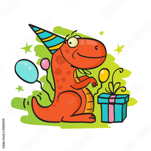 Greeting card with dinosaur