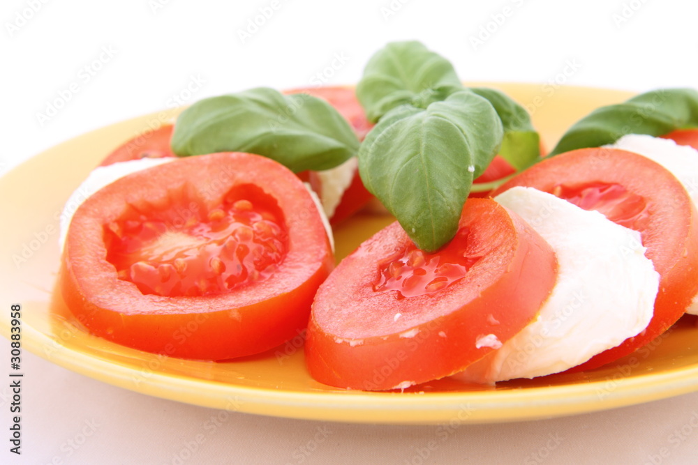 Caprese salad - tomatoes, mozzarella and basil