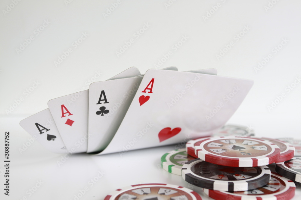 Obraz premium Poker - Chips Spielkarten Ass 29