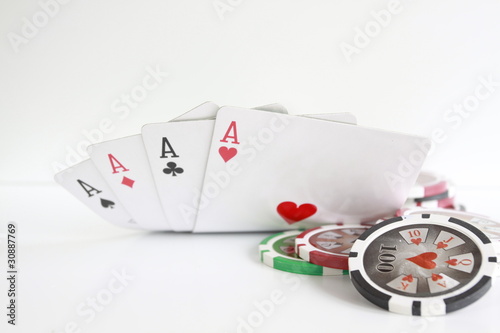 Poker - Chips Spielkarten Ass 37