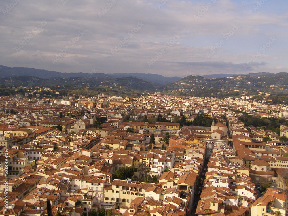 Florence - aerial view from the top of the Cathedral dome (Brunelleschi's dome)
