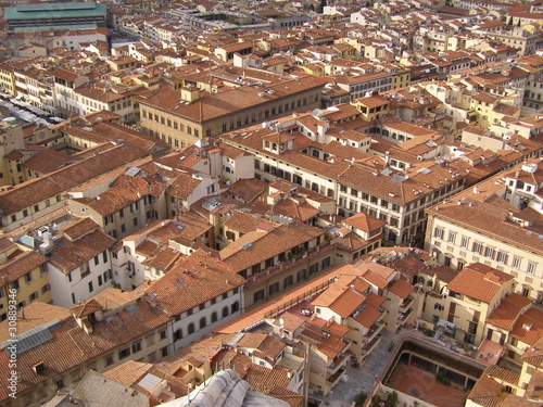 Florence - aerial view from the top of the Cathedral dome (Brunelleschi's dome)