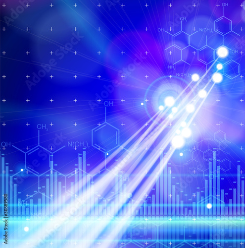 Chemical formulas, digital wave & fiber optics color lights