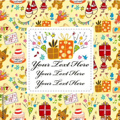 cartoon birthday card