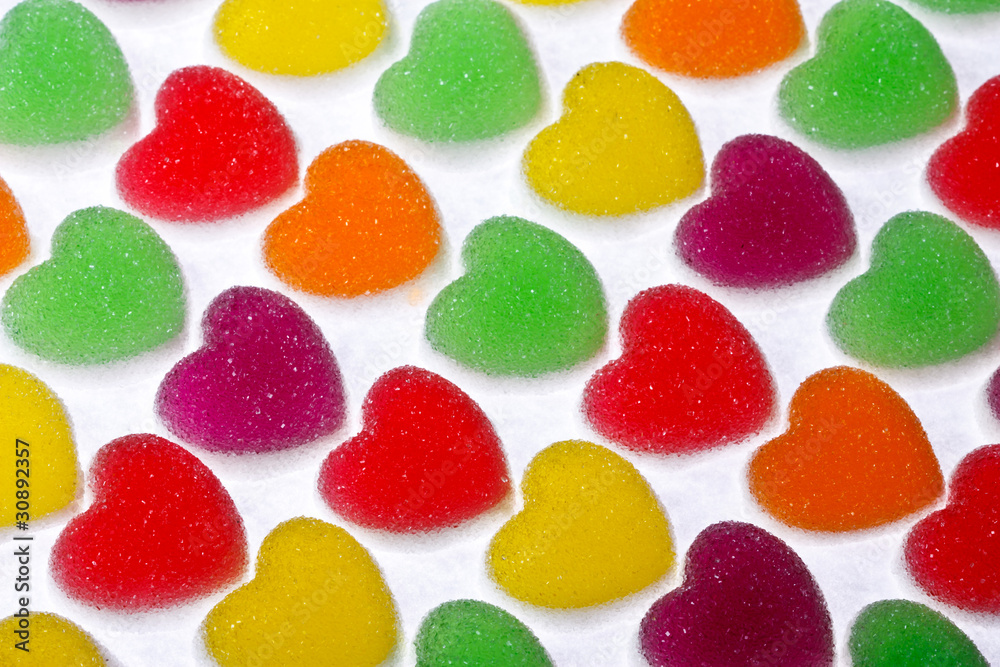 Colorful heart shape jelly Colorful heart shape jelly