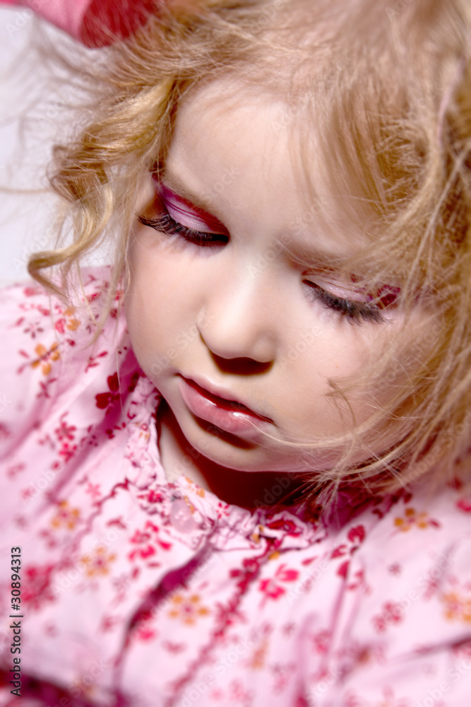 Studio fashion portrait of charming little girl Studio fashion portrait of charming little girl