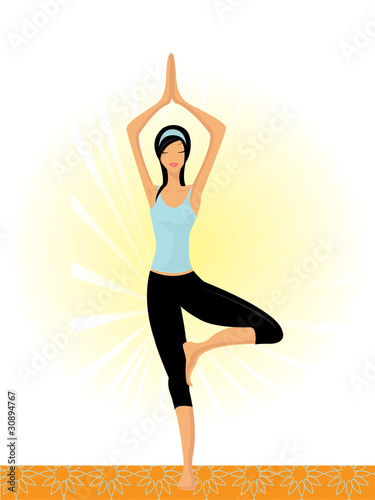 woman in a traditional yoga pose vector illustration