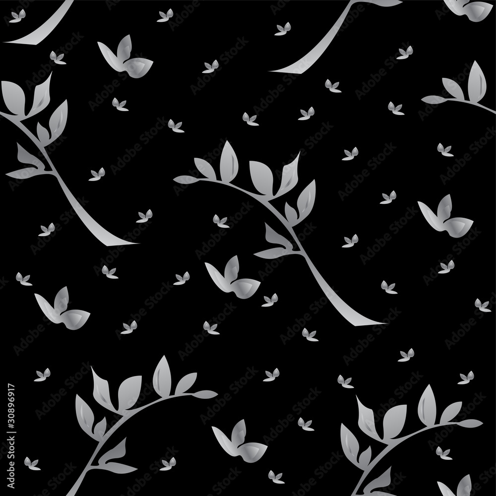 Fototapeta premium Seamless wallpaper a seam with flower and leaves