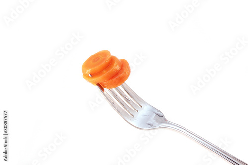 carrots on fork