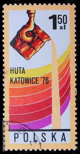 Poland - CIRCA 1976: A stamp - HUTA Katowice