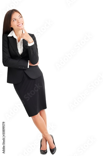 Принти на полотні Business woman thinking leaning