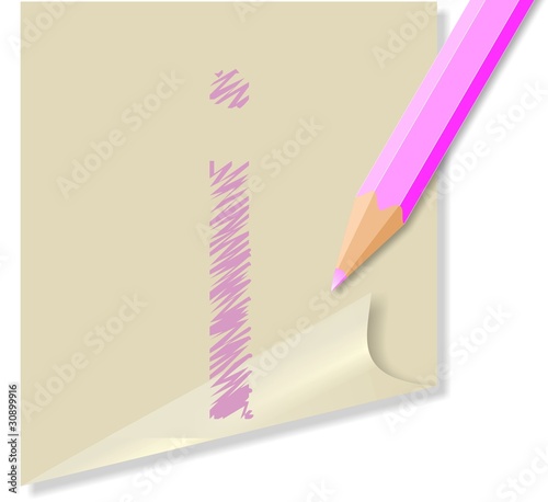 Post it con lettera I, in vettoriale