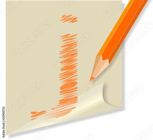 Post it con lettera J, in vettoriale