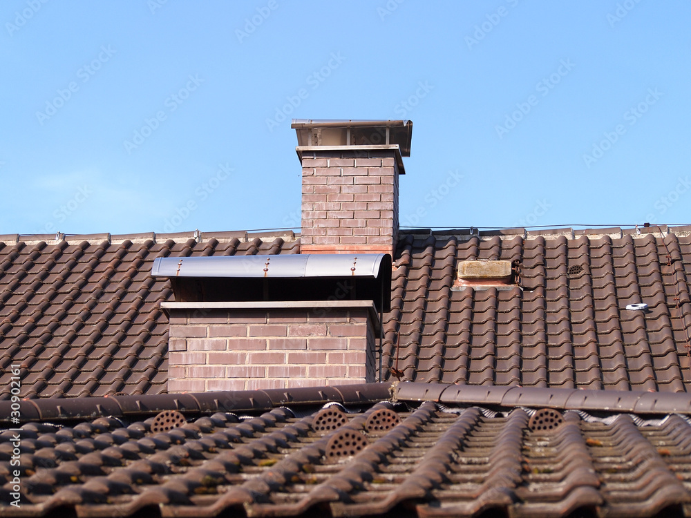 Schornstein auf Dach