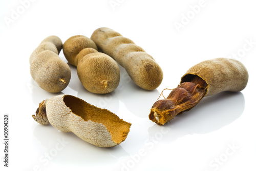Sweet tamarind isolated on white background