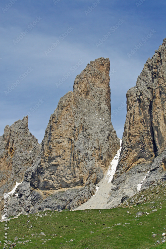 Dente del Gigante in Sasso Lungo group in Val di Fassa Dente del Gigante in Sasso Lungo group in Val di Fassa