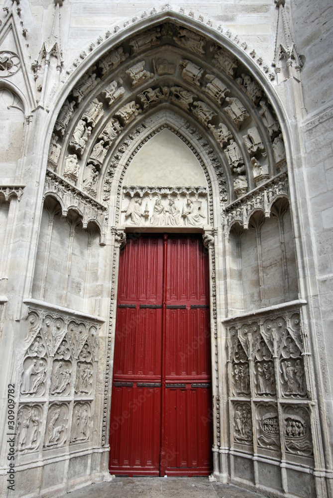 Auxerre cathedral door, France