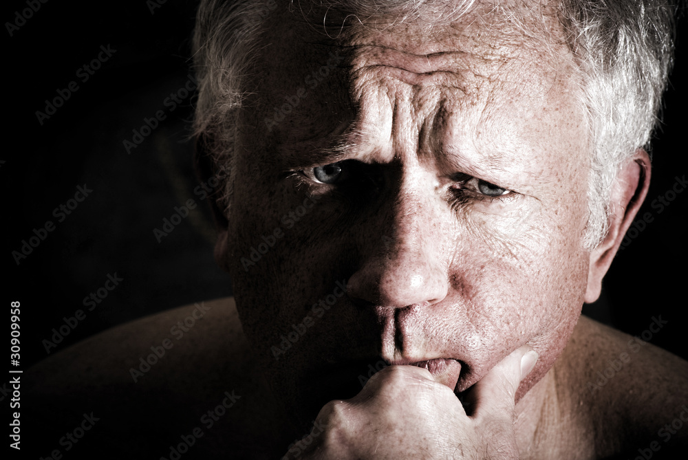Naklejka premium Anxious man