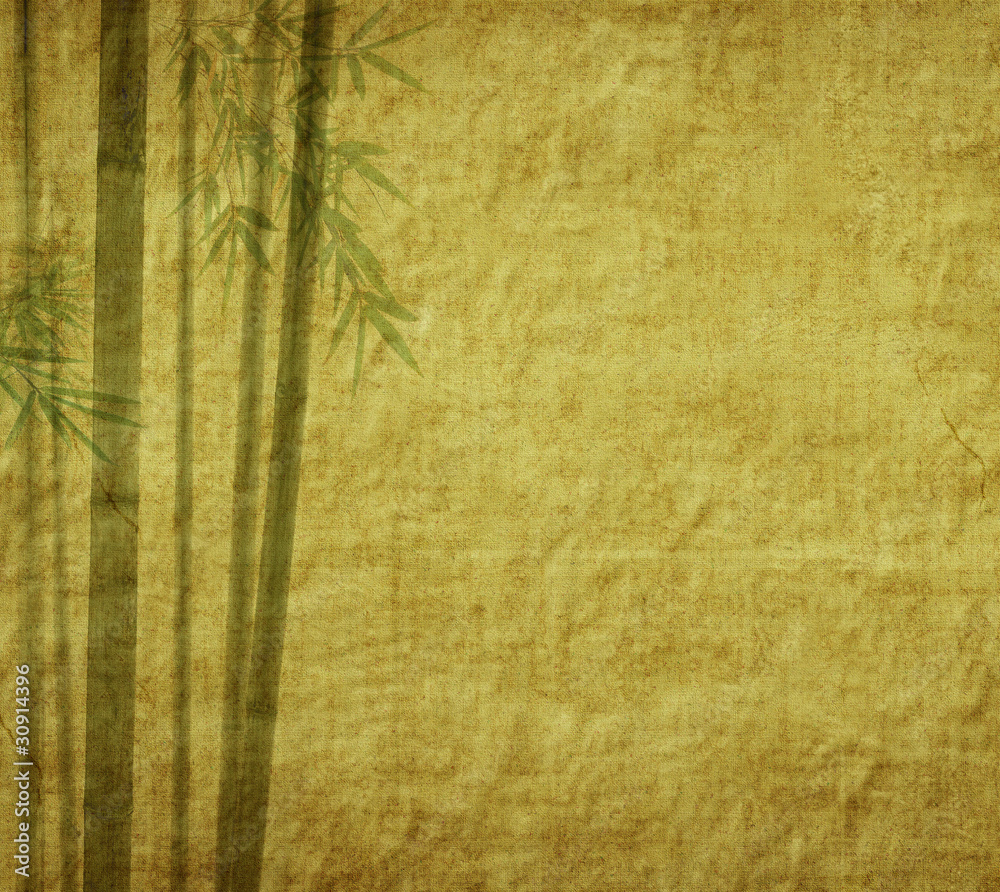 Fototapeta bambus na starym grunge tekstury papieru antyczny.
