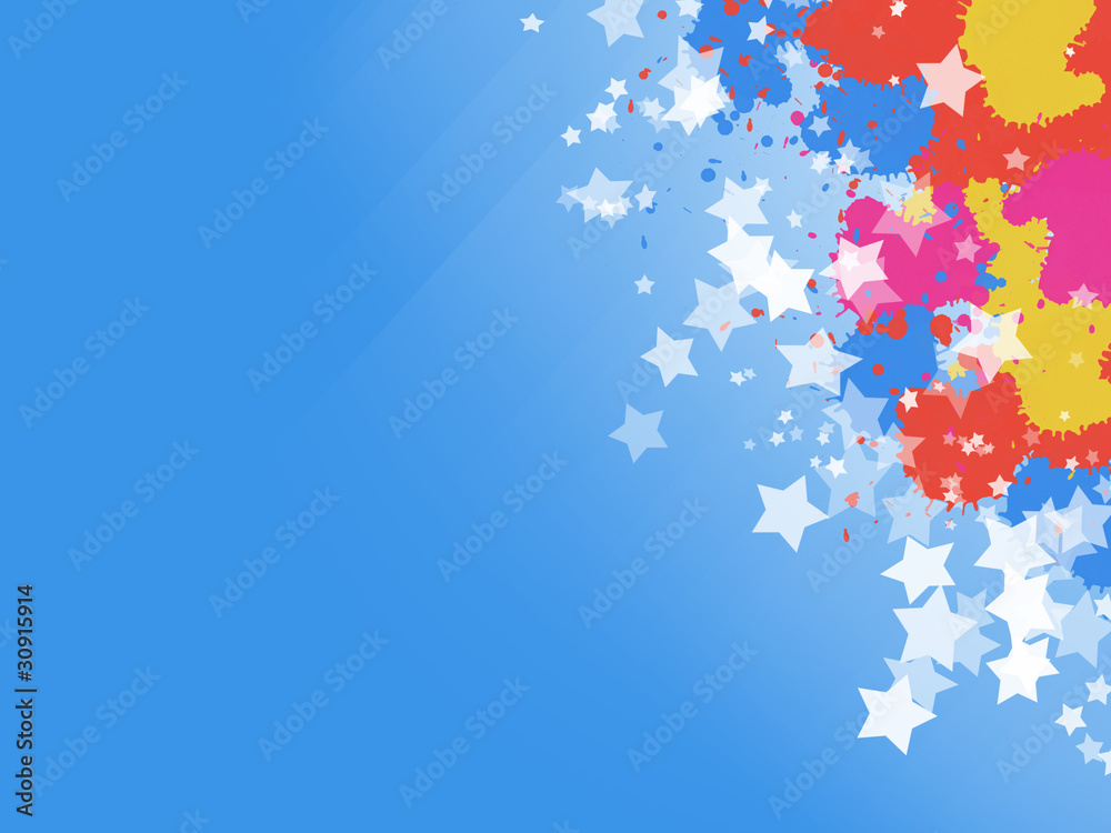 Colorful Glitter On Blue Background