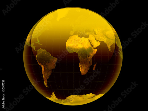 Yellow Glossy Earth Concept