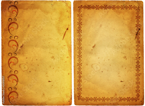 Old paper with floral frame