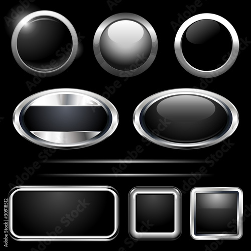 Shiny Web Buttons Metal