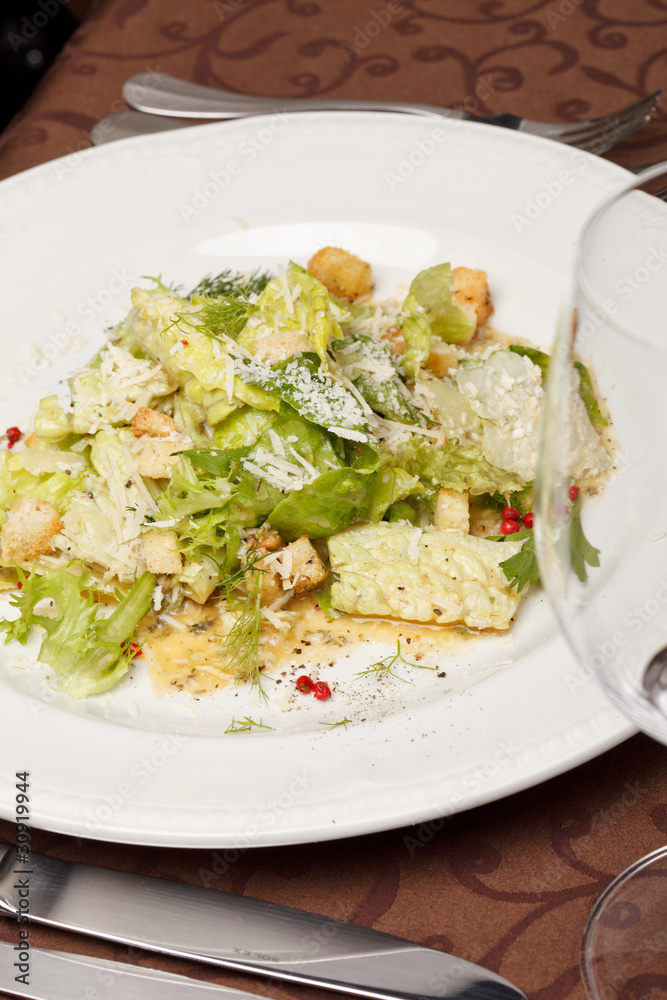 vegetable salad with croutons