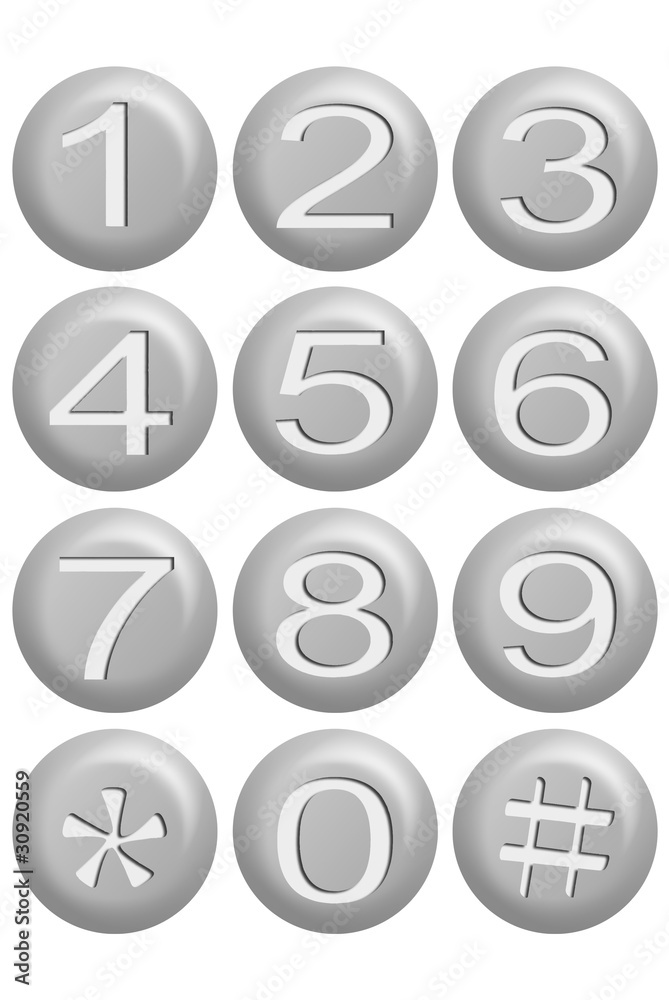 Silver number button Silver number button