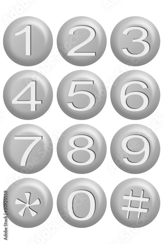 Silver number button