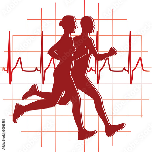 runners couple vector