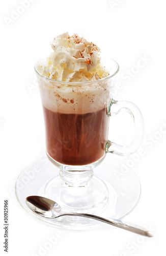 Cup of hot chocolate with cream