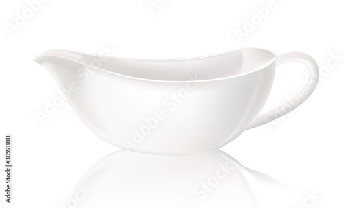 White sauceboat. Vector illustration.