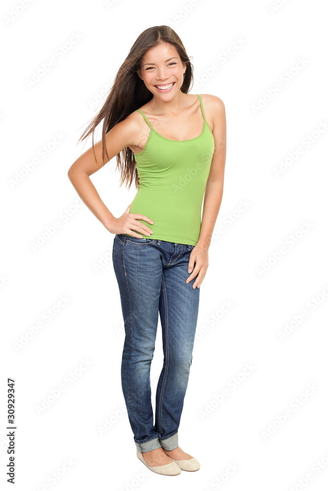 Woman standing full body on white Woman standing full body on white