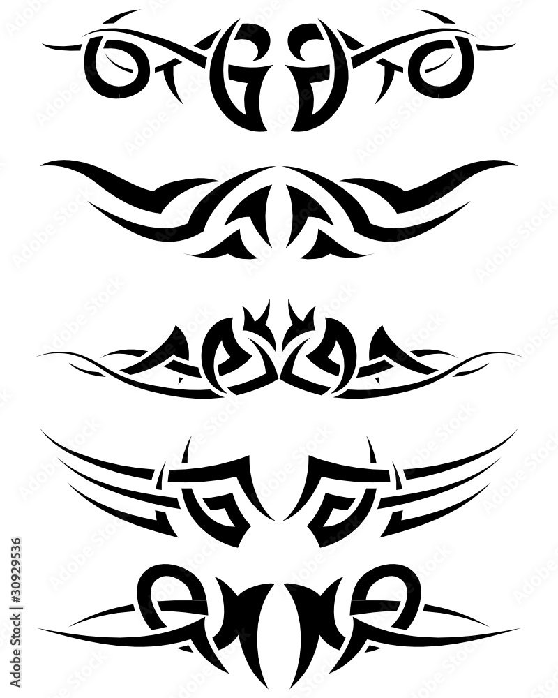 Hearts tribal tattoo set Stock Vector Vector And Low Budget Royalty Free  Image Pic ESY046597276  agefotostock