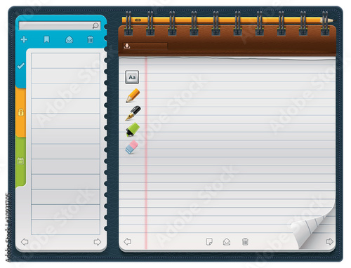 Vector notepad template (horizontal)
