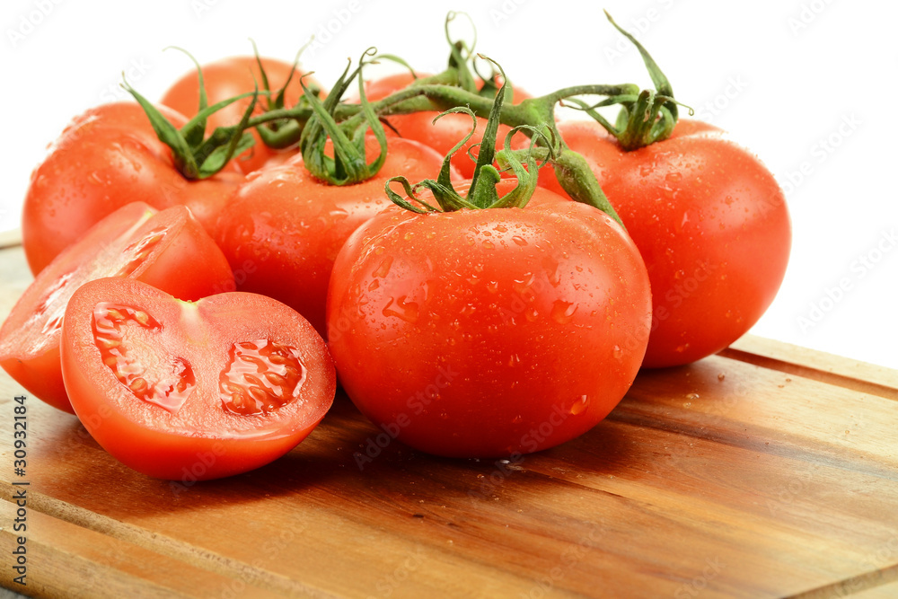 Tomatoes on breadboard Tomatoes on breadboard