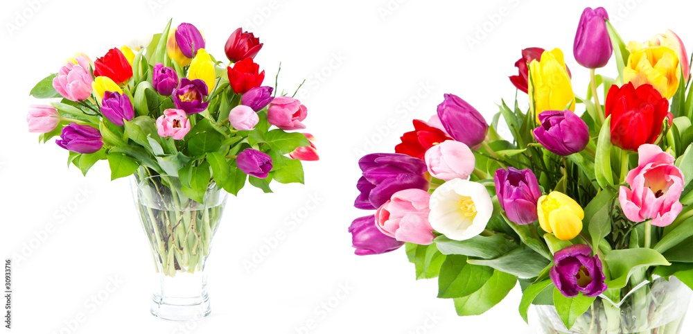 colorful bouquet of fresh tulip flowers