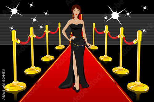 Glamorous Lady on Red Carpet