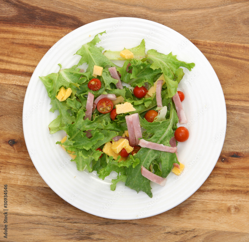 Salad with Ham and Cheese