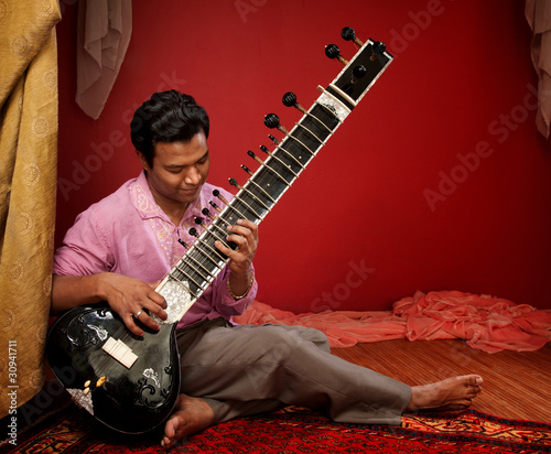 Obraz na płótnie Young Sitar Musician
