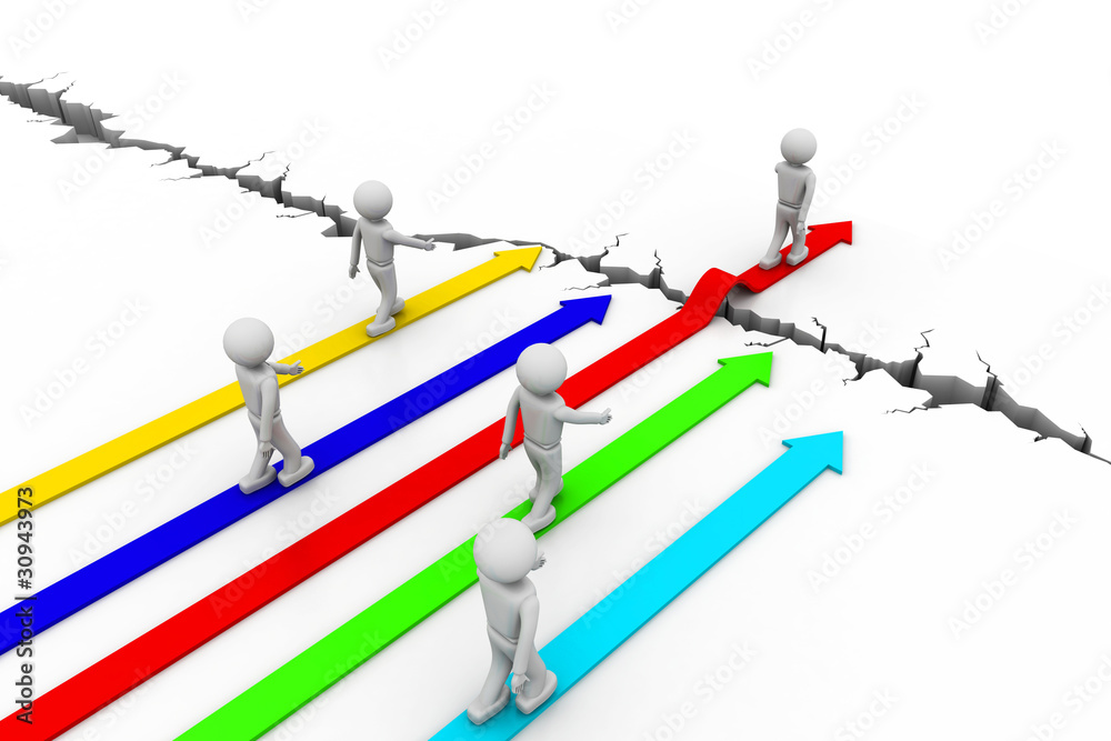 Overcoming crisis with business people Overcoming crisis with business people