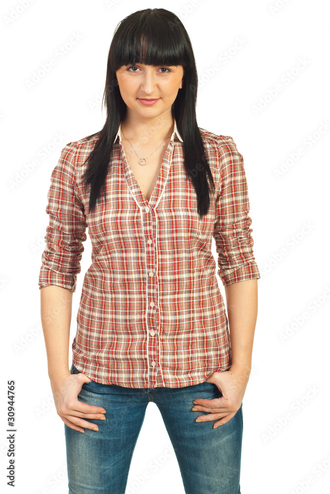 Beauty casual girl with bangs Beauty casual girl with bangs